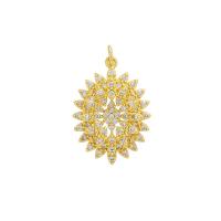 Cubic Zirconia Micro Pave Brass Pendant 18K gold plated Unisex & micro pave cubic zirconia & hollow nickel lead & cadmium free Sold By PC