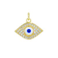 Cubic Zirconia Micro Pave Brass Pendant 18K gold plated Unisex & evil eye pattern & micro pave cubic zirconia & enamel & hollow nickel lead & cadmium free Sold By PC