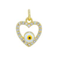 Cubic Zirconia Micro Pave Brass Pendant, 18K gold plated, Unisex & evil eye pattern & different styles for choice & micro pave cubic zirconia & enamel & hollow, more colors for choice, nickel, lead & cadmium free, Sold By PC