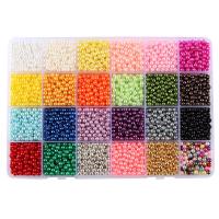 ABS-Kunststoff-Perlen, mit Kunststoff Kasten, rund, Einbrennlack, DIY & verschiedene Größen vorhanden, gemischte Farben, verkauft von Box