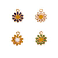 Tibetan Style Enamel Pendants, Flower, gold color plated, DIY, more colors for choice, nickel, lead & cadmium free, 11x11mm, Sold By PC