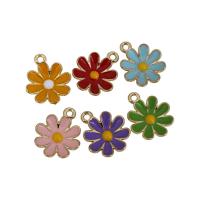 Tibetan Style Enamel Pendants, Flower, gold color plated, DIY, more colors for choice, nickel, lead & cadmium free, 15.50x15.50mm, Sold By PC