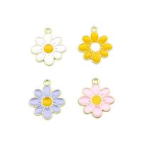 Tibetan Style Enamel Pendants, Flower, gold color plated, DIY, more colors for choice, nickel, lead & cadmium free, 20x22mm, Sold By PC