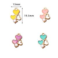 Zinc Alloy Enamel Pendants with Plastic Pearl Heart gold color plated DIY nickel lead & cadmium free Sold By PC