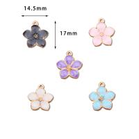 Tibetan Style Enamel Pendants, Flower, gold color plated, DIY, more colors for choice, nickel, lead & cadmium free, 17x14.50mm, Sold By PC