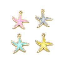 Zinc Alloy Enamel Pendants Starfish gold color plated DIY nickel lead & cadmium free Sold By PC