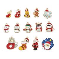 Zinc Alloy Christmas Pendants gold color plated Christmas Design & DIY & enamel nickel lead & cadmium free Sold By PC