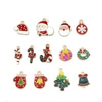 Zinc Alloy Christmas Pendants gold color plated Christmas Design & DIY & enamel nickel lead & cadmium free Sold By PC