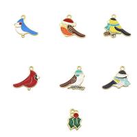 Tibetan Style Enamel Pendants, Bird, gold color plated, DIY & different styles for choice, nickel, lead & cadmium free, Sold By PC