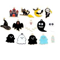 Móda Halloween přívěšek, Zinek, barva pozlacený, Halloweenský design & DIY & různé styly pro výběr & smalt, více barev na výběr, nikl, olovo a kadmium zdarma, Prodáno By PC