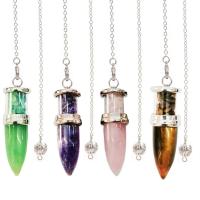 Tibetan Style Pendulum, with Gemstone & Glass, different materials for choice & Unisex, nickel, lead & cadmium free, 50x16mm, Sold By PC