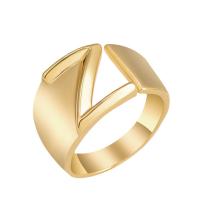 Ring Finger ze stali nierdzewnej, Mosiądz, Platerowane w kolorze złota, biżuteria moda & dla obu płci & różne style do wyboru, złoty, bez zawartości niklu, ołowiu i kadmu, 13x20mm, sprzedane przez PC