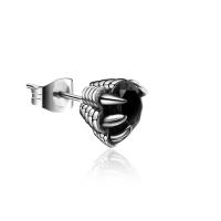 Boucle d'oreille Acier Titane, Griffe, bijoux de mode & pour homme, noire, 8x11mm, Vendu par PC