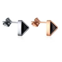 Titanium Steel  Earring, Triangle, Vacuum Ion Plating, fashion jewelry & Unisex, more colors for choice, 9x15mm, Sold By PC