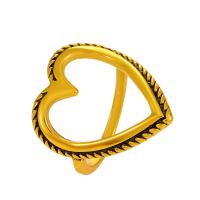 Zinc Alloy Finger Ring Heart plated fashion jewelry & for woman & hollow nickel lead & cadmium free 18mm Sold By PC