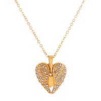 Zinc Alloy Jewelry Necklace with 5.5cm extender chain Wing Shape plated fashion jewelry & for woman & with rhinestone nickel lead & cadmium free Length 47 cm Sold By PC