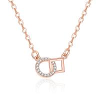Cubic Zircon Micro Pave Brass Necklace with 5cm extender chain Round plated fashion jewelry & micro pave cubic zirconia & for woman nickel lead & cadmium free Length 40 cm Sold By PC