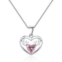 Cubic Zircon Micro Pave Brass Necklace, with Cubic Zirconia, Heart, polished, fashion jewelry & different styles for choice & for woman, platinum color, nickel, lead & cadmium free, Sold By PC