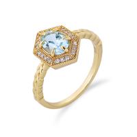 Cubic Zirconia Micro Pave 925 Sterling Silver Rings, with Topaze, gold color plated, different size for choice & micro pave cubic zirconia & for woman, gold, Sold By PC