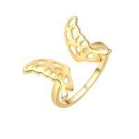 Brass Cuff Finger Ring, Butterfly, plated, Adjustable & for woman, more colors for choice, Sold By PC