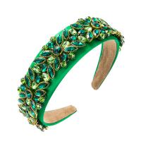 Hair Bands Cloth with Glass Rhinestone Flower Baroque style & for woman Sold By PC