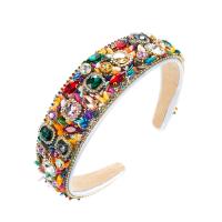 Hair Bands, Cloth, with Resin, Baroque style & for woman & with rhinestone, multi-colored, 360x40mm, Sold By PC