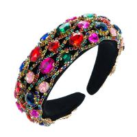 Hair Bands Velveteen with Glass Rhinestone Geometrical Pattern Baroque style & for woman Sold By PC