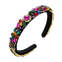 Hair Bands, Cloth, with Glass Rhinestone, Baroque style & for woman, more colors for choice, 150x130mm, Sold By PC