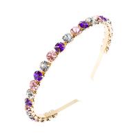 Hair Bands Zinc Alloy gold color plated Baroque style & for woman & with rhinestone Sold By PC