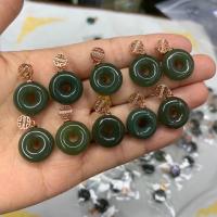 Hetian Jade colgante, Donut, unisexo, verde, 15.50x6mm, Vendido por UD