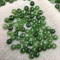Hetian Jade cabochão, Roda, polido, DIY, verde, 8mm, Aprox 100PCs/Bag, vendido por Bag