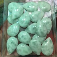Green Calcite Decoration, Teardrop, polished, light green, 36-40.6mm, Approx 100PCs/Bag, Sold By Bag