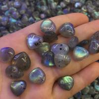 Natural Labradorite Beads, Heart, polished, DIY & no hole, grey, 10-15mm, Approx 100PCs/Bag, Sold By Bag
