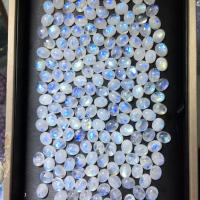 Moonstone Cabochon, Oval, polished, DIY, white, 9x11mm, Approx 100PCs/Bag, Sold By Bag