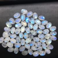 Moonstone Cabochon, Oval, polished, DIY, white, 10x14mm, Approx 100PCs/Bag, Sold By Bag