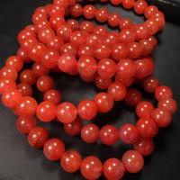 Yunnan Red Agate braccialetto, Cerchio, lucido, unisex, rosso, 10mm, Lunghezza Appross. 7.5 pollice, Venduto da PC