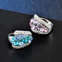 Zinc Alloy Finger Ring & for woman & with rhinestone nickel lead & cadmium free Sold By PC