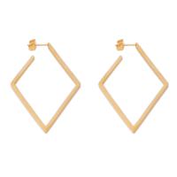Stainless Steel Drop Earring, 304 Stainless Steel, Rhombus, fashion jewelry & for woman, golden, 36x64mm, Sold By Pair