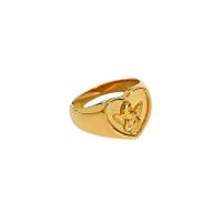 Edelstahl Ringe, 316 L Edelstahl, Modeschmuck & verschiedene Größen vorhanden & verschiedene Muster für Wahl & für Frau, goldfarben, Größe:6-8, verkauft von PC