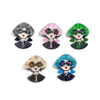 Acrylic Brooch, Face, fashion jewelry & for woman, more colors for choice, 50x78mm, Sold By PC