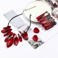 Acrylic Jewelry Set, with Korean Waxed Cord, Geometrical Pattern, fashion jewelry & different styles for choice & for woman, red, Sold By PC