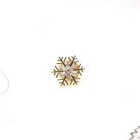 Cubic Zirconia Brooch, Brass, Snowflake, gold color plated, Unisex & micro pave cubic zirconia, nickel, lead & cadmium free, 18mm, Sold By PC