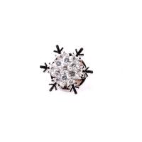 Cubic Zirconia Brooch Zinc Alloy Snowflake platinum color plated Unisex & micro pave cubic zirconia nickel lead & cadmium free 15mm Sold By PC