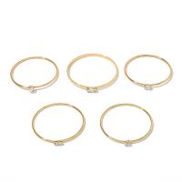 Cink ötvözet Bangle Jewelry, arany színű aranyozott, 5 darab & mikro egyengetni cirkónia & a nő, 68mm,73mm, Által értékesített Set