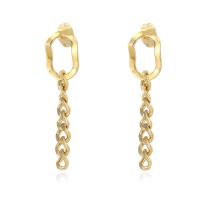 Stainless Steel Drop Earring, 304 Stainless Steel, Vacuum Ion Plating, for woman, golden, 90x36mm, Sold By Pair