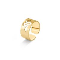 Vinger Ring in edelstaal, 304 roestvrij staal, Verstelbare & voor vrouw & hol, gouden, 9x19mm, Verkocht door PC