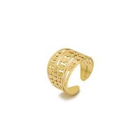 Vinger Ring in edelstaal, 304 roestvrij staal, Verstelbare & voor vrouw & hol, gouden, 16x20mm, Verkocht door PC