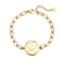Stainless Steel Jewelry Bracelet, 304 Stainless Steel, Vacuum Ion Plating, for woman, golden, Length:Approx 7.08 Inch, Sold By PC