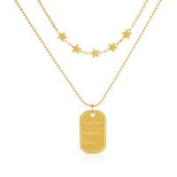 Multi слой ожерелье, Нержавеющая сталь 304, с письмо узором & Женский & многонитевая, Золотой, длина:Приблизительно 14.96 дюймовый, продается PC