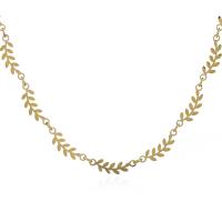 Stainless Steel Jewelry Necklace 304 Stainless Steel Vacuum Ion Plating for woman Length Approx 16.14 Inch Sold By PC